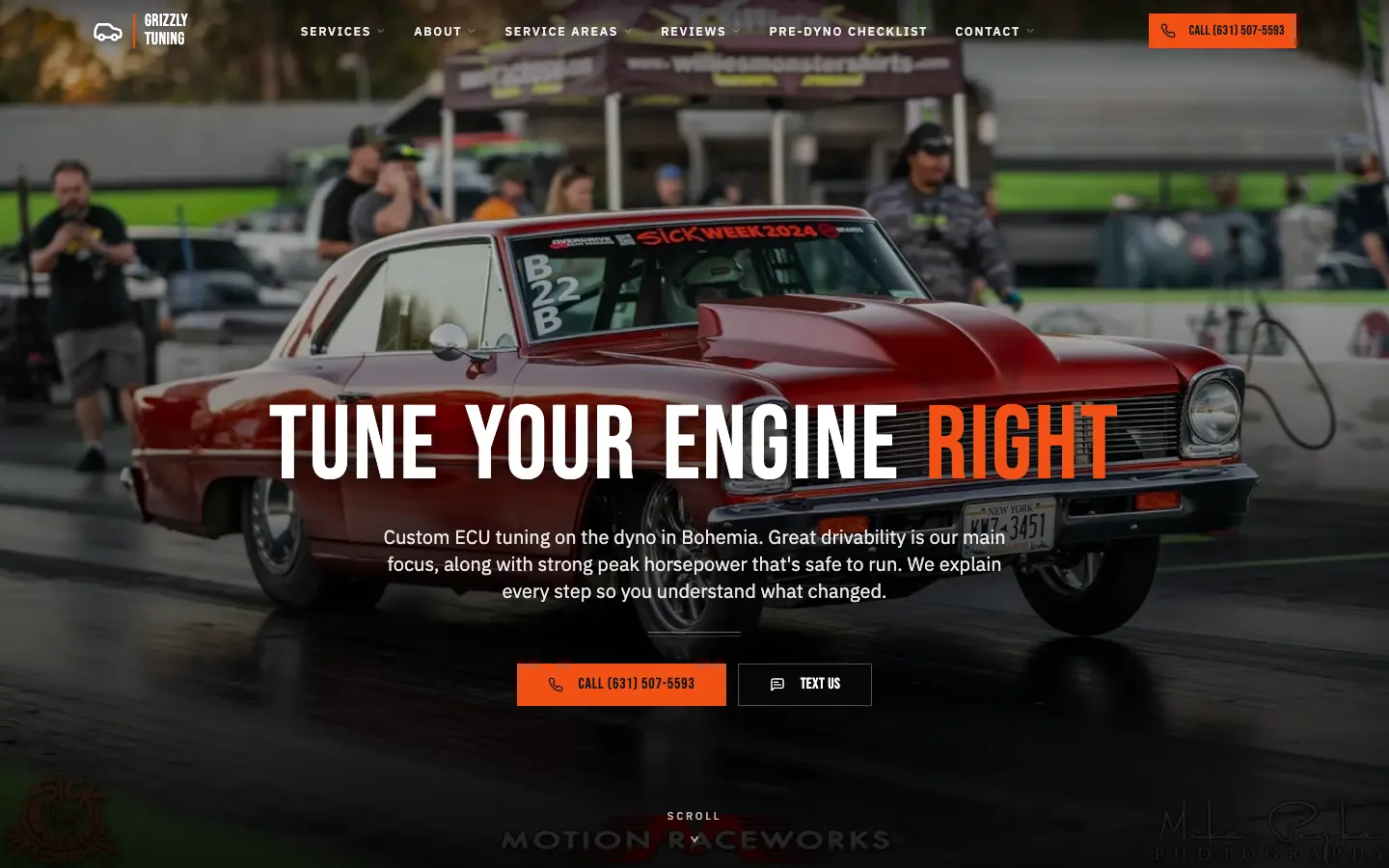 Grizzly Tuning website, desktop view